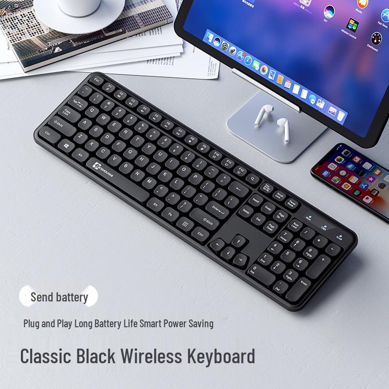

Silent Wireless Keyboard and Mouse Set for Office - White