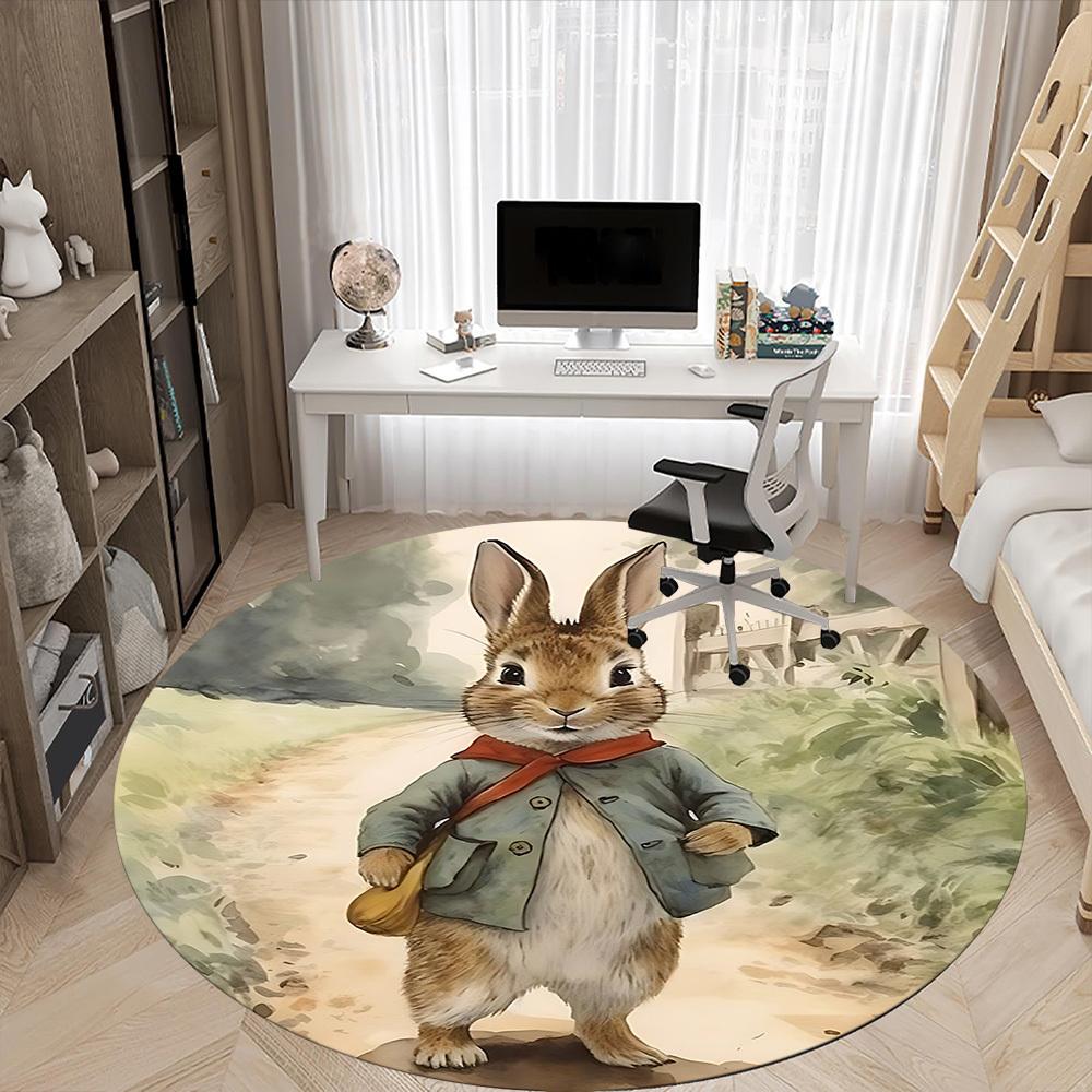 1pc Rabbit Peter Office Round Area Rug, Under Office Chairs Bedroom Living Room Home Decor  a1022319