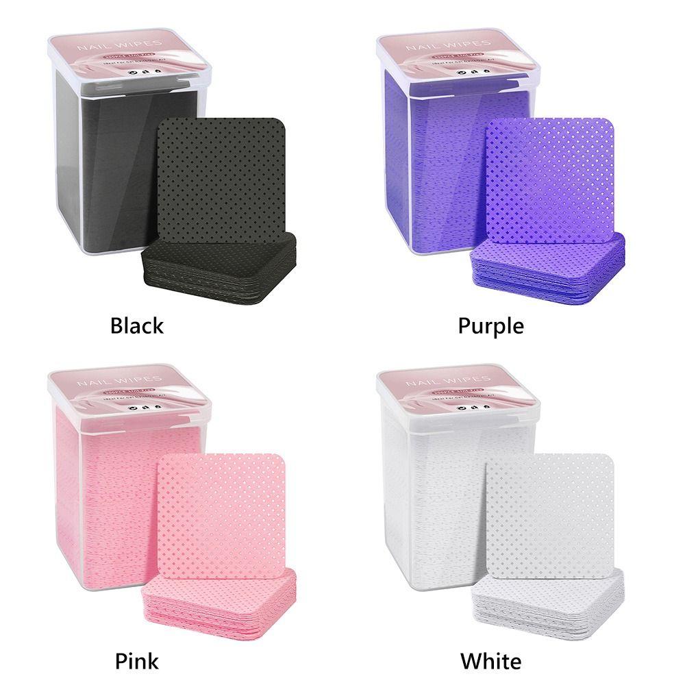 200PCS/Box Multicolor Lash Glue Cleaning Pads Sqaure Nail Wipes  Beauty Treatment