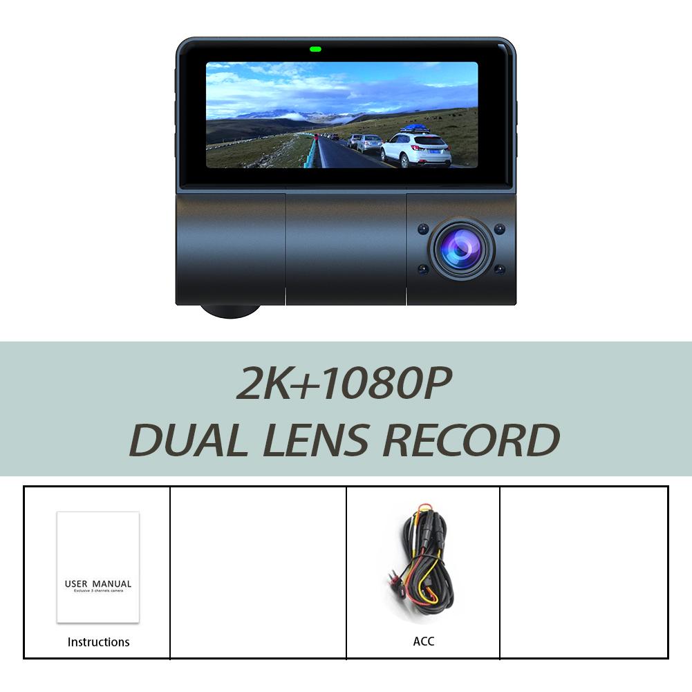 

2K Автомобильный видеорегистратор Видеорегистратор WiFi APP Управление Видеорегистратор 24H Парковочный монитор Циклическая запись Ночное видение Широкоугольная видеокамера none