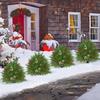 Artificial Pine Topiary Realistic Faux Pine Bushes Artificial Greenery with Spike Christmas Topiary