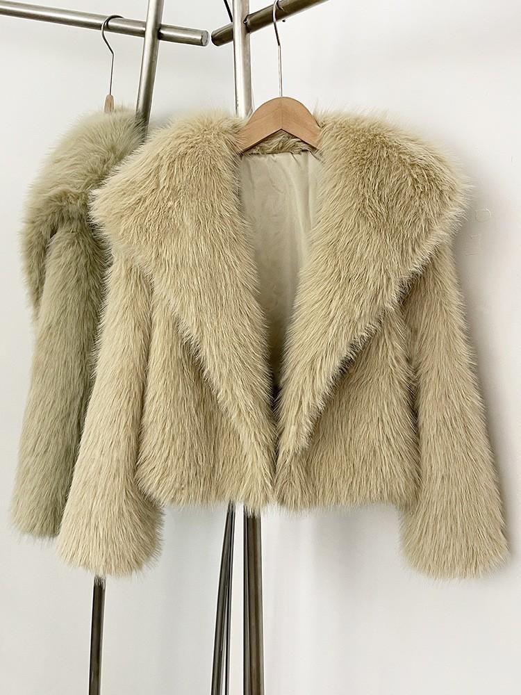 European and American autumn and winter new imitation fox fur coat women's short fashion fur coat coat