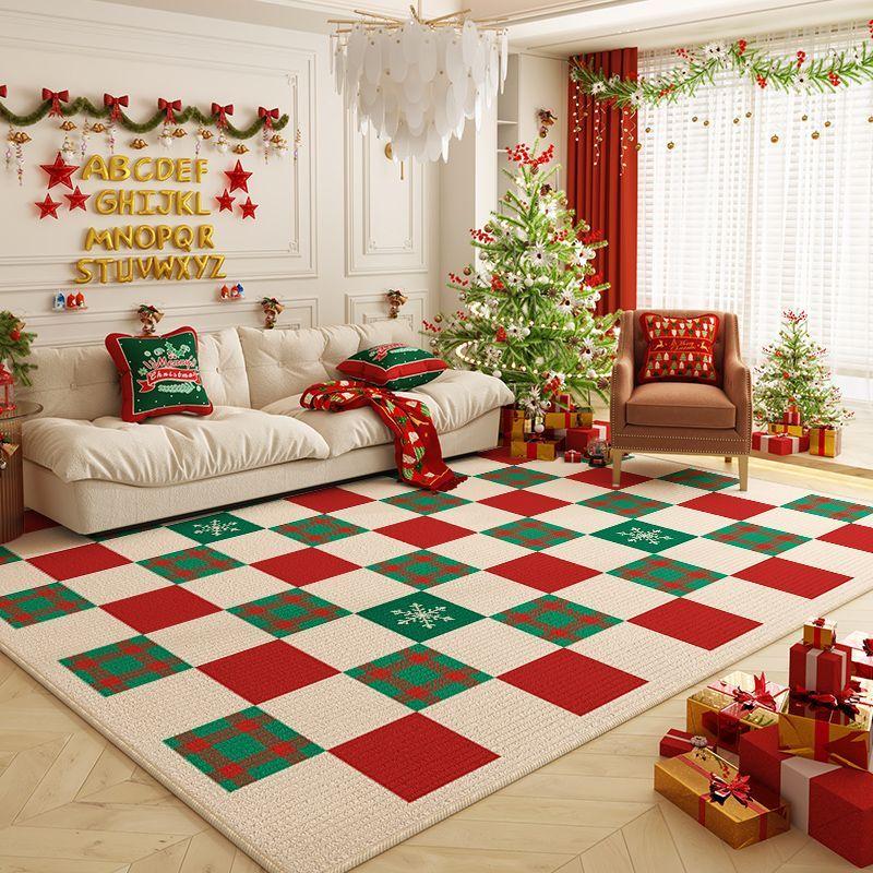 Christmas Luxury Washable Living Room Carpet Decoration Bedroom Bedside Soft Cute Rug Large Area Non-slip Lint-free Floor Mats