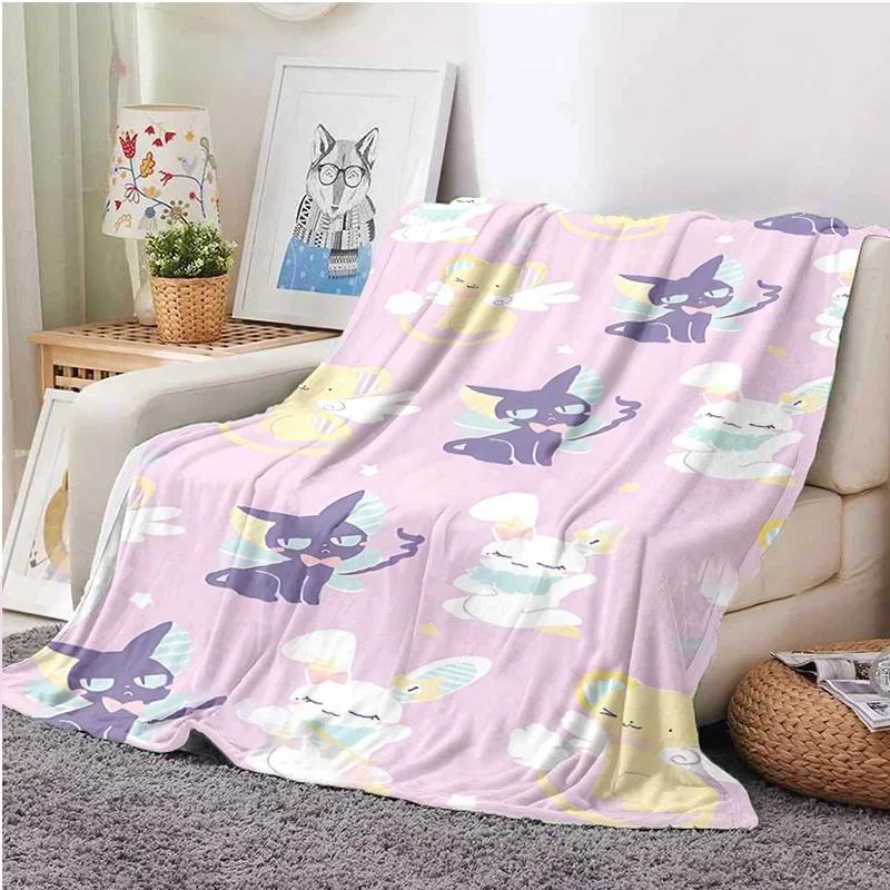 3D Print Anime Card Captor Sakura Soft Plush Blanket, Flannel Blanket Throw Blanket for Living Room Bedroom Bed Sofa Cover