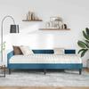 Corner Bed Frame with Mattress Other 2 Pcs Blue Velvet