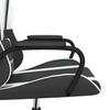 Gaming Chair with Massage Function Black and White Faux Leather