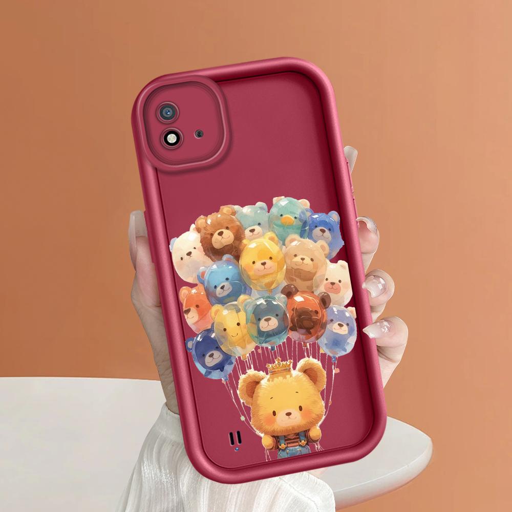 Soft Silicone Square Ladder Printing Pattern Phone Casing Full Cover Camera Shockproof Protection Rubber Case for OPPO Realme