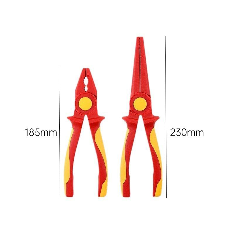 Solid Insulated Plastic Pliers 1000V High Voltage Resistant Non-slip Handle Insulated Wire Pliers Needle-nose Pliers