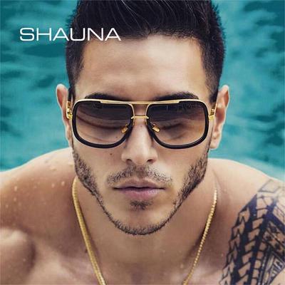 SHAUNA Vintage Büyük Kare Çift Köprü Erkek Güneş Gözlüğü Dış Mekan Gözlüğü Kadın Seyahat Plaj Güneş Gözlüğü Tonları UV400