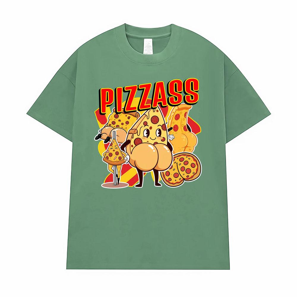 

Dancing Pizza Butt Unizes T-Shirt Men s Clothing Cartoon Meme High Street Comfort Cute Oversized T Shirts Short Sleeve Tee Shirt 3XL