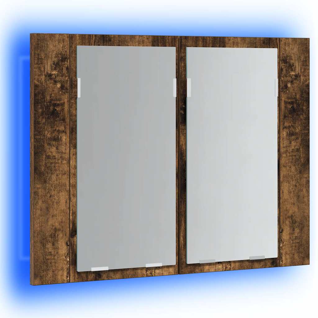 Vidaxl Bathroom Cabinet with Mirror, Smoked Oak, 60X12X45 Cm
