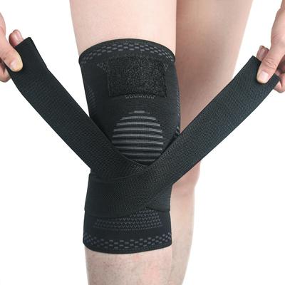 1Pc Compression Knee Braces With Bandage Sports Running Basketball Fitness Volleyball Knee Sleeves Comfort Elasticity Knee Pad