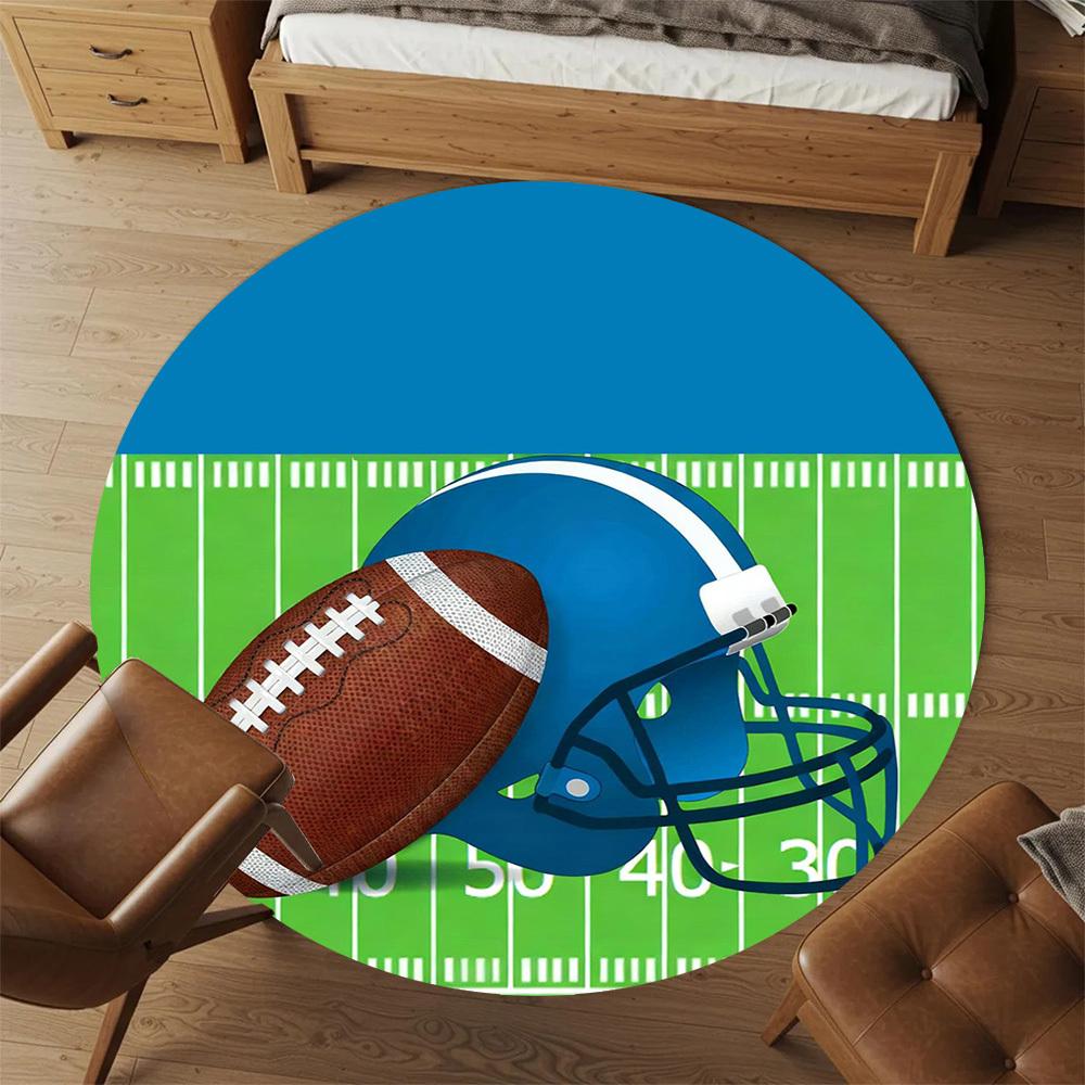 1PC football helmet Office Round Area Rug, Under Office Chairs Bedroom Living Room Home Decor,Carpet for Office, -1110256