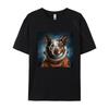 Astro Dog Australian Cattle Dog TShirt Coloful Printed Cotton Tshirts Green And White Graphic T Shirt