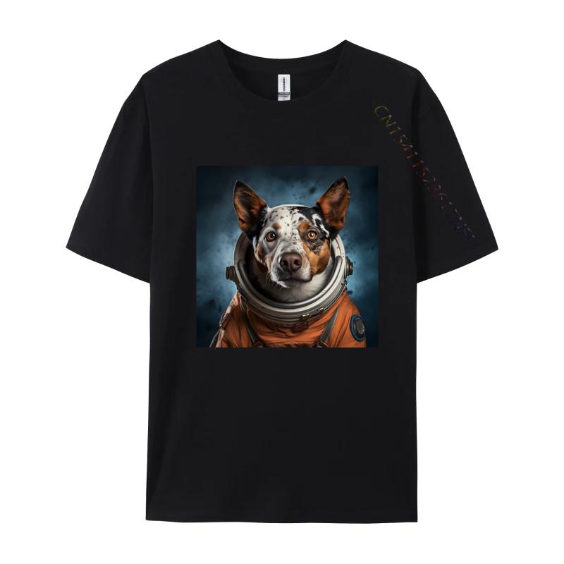 Astro Dog Australian Cattle Dog TShirt Coloful Printed Cotton Tshirts Green And White Graphic T Shirt