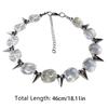 Adjustable Necklaces Splice Spike Rivet Pendant Hip-Hop Collarbone Chains Punk Style Choker Handcrafted Accessory