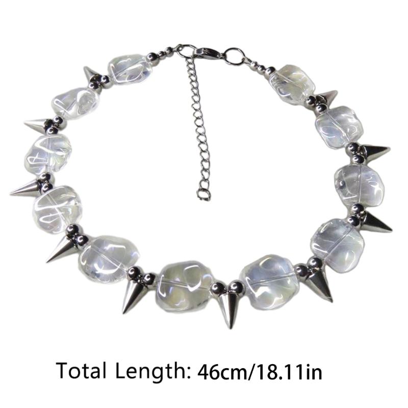 Adjustable Necklaces Splice Spike Rivet Pendant Hip-Hop Collarbone Chains Punk Style Choker Handcrafted Accessory