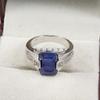 Blue Sapphire Emerald Cut Gemstone With 925 Sterling Silver Ring For Men's #B735 JL375692813193