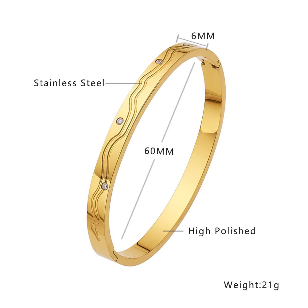 European Retro Zirconium & Titanium Bracelet - Fashionable, Versatile, Durable Gold Finish