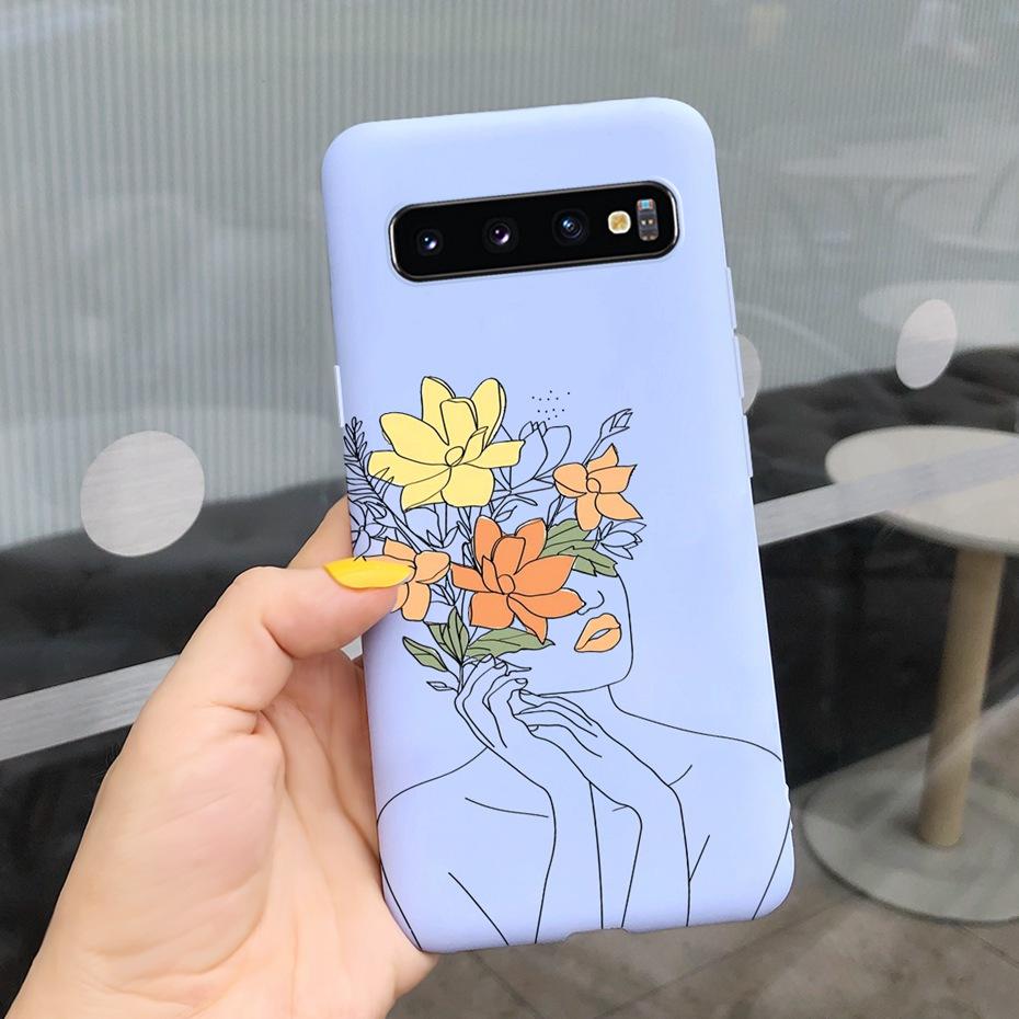 Silicon Case For Samsung Galaxy S10 Plus Phone Cover Samsung S10 S 10 S10e Flower Soft TPU Funda GalaxyS10 10e S10Plus Couqe
