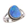 Natural Australian Opal Gemstone 925 Solid Sterling Silver Jewelry Ring S.6 z9e19