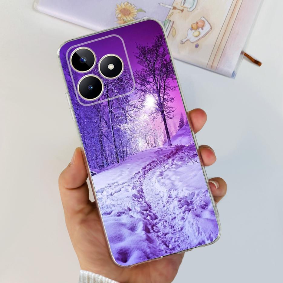 Etui na Realme Note 50 RMX3834 Uroczy Kot Malowane Pokrowiec Miękki Silikonowy Pokrowiec na Telefon Na Realme Note 50 Note50 Tylna Pokrywa 6.74'' Torby