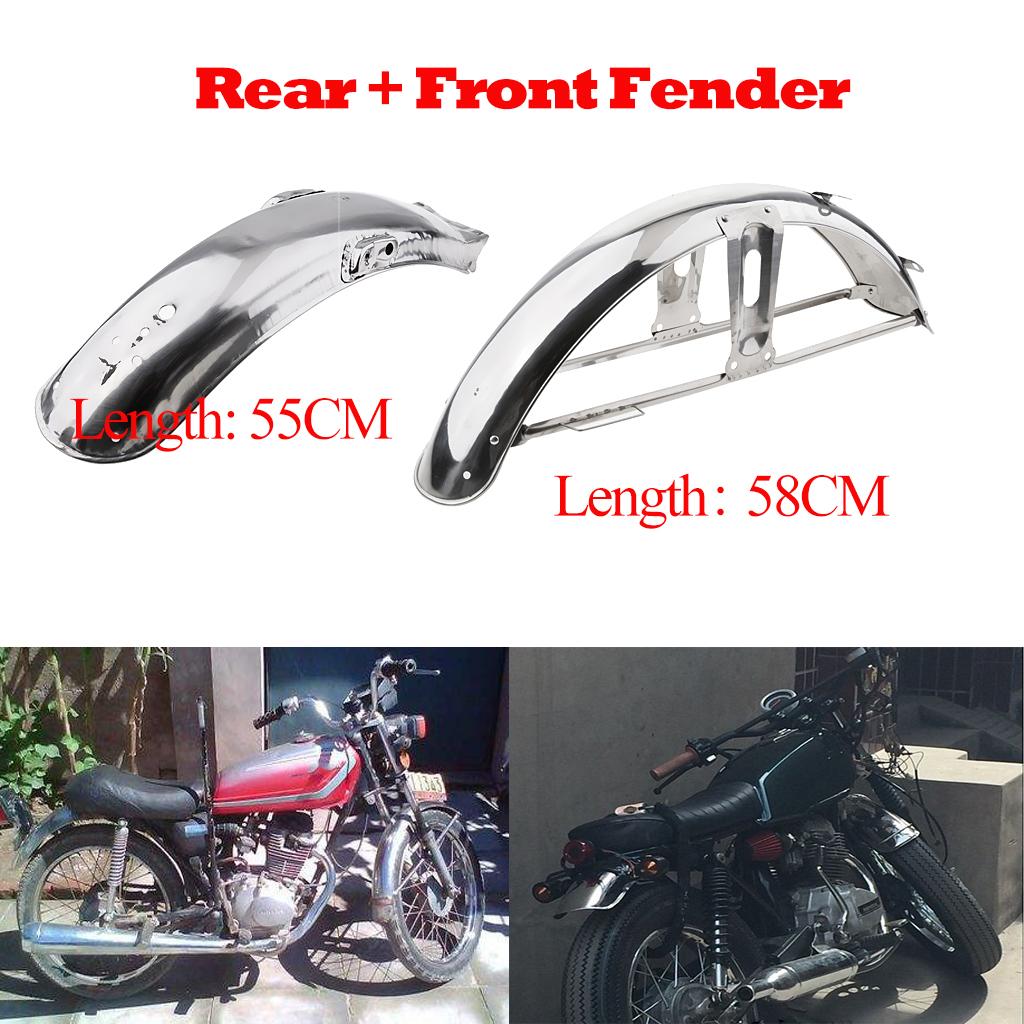Chrom Front + Heck Schutzblech Metall Stahl für CG125 (58cm+55cm)