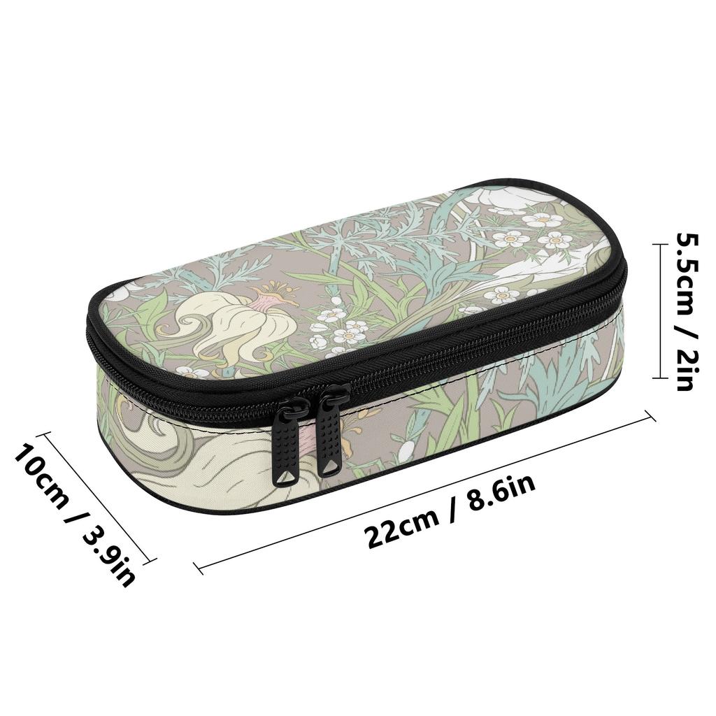 Pencil Case Lightweight Durable 300D Polyester Smooth Zipper with Main Compartment Mesh Pocket and Pen Slots for Classroom Use