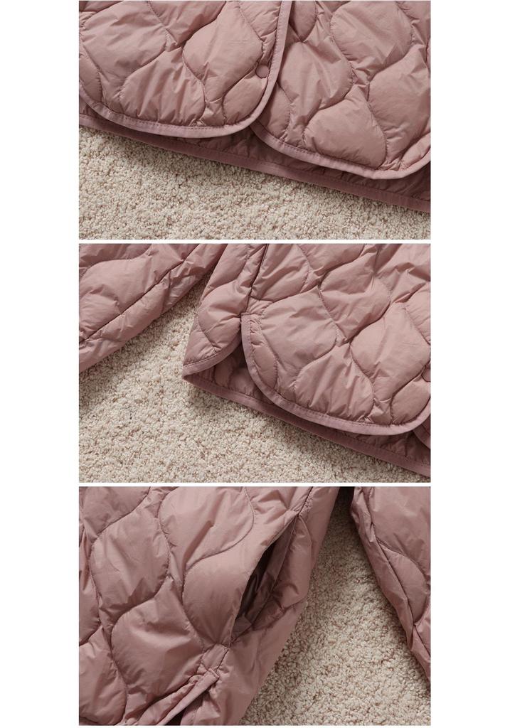 2024 Women's Fashion Loose-Fit Diamond Quilted Down Jacket - Lightweight, Warm, Round Neck, Short Coat
