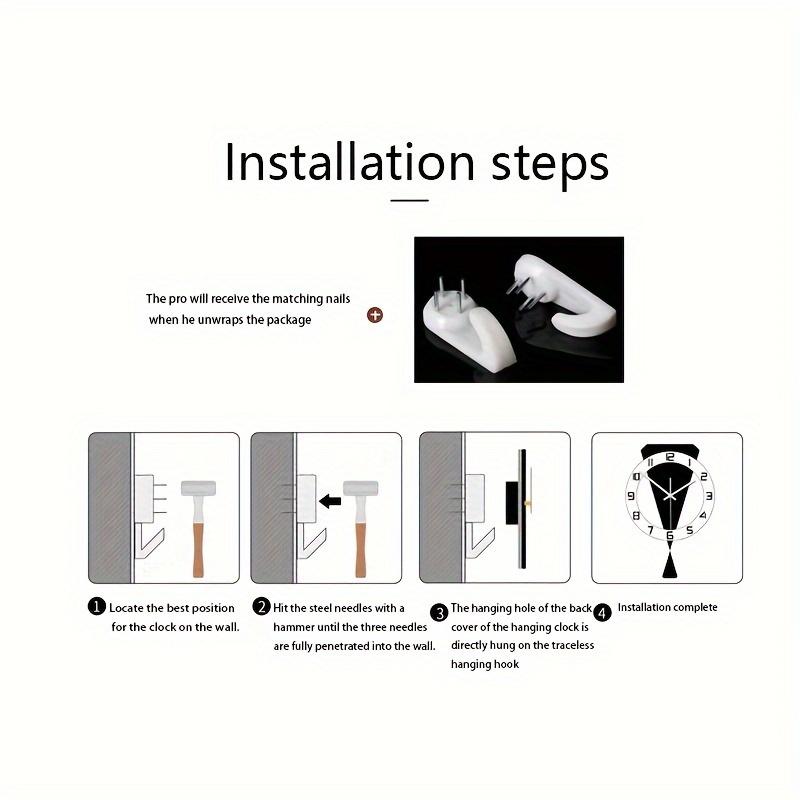 "Chic Decor Clock" Acrylic Silent Wall Clock with Pendulum, No Drilling, Battery Operated for Bedroom and Living Room Decoration