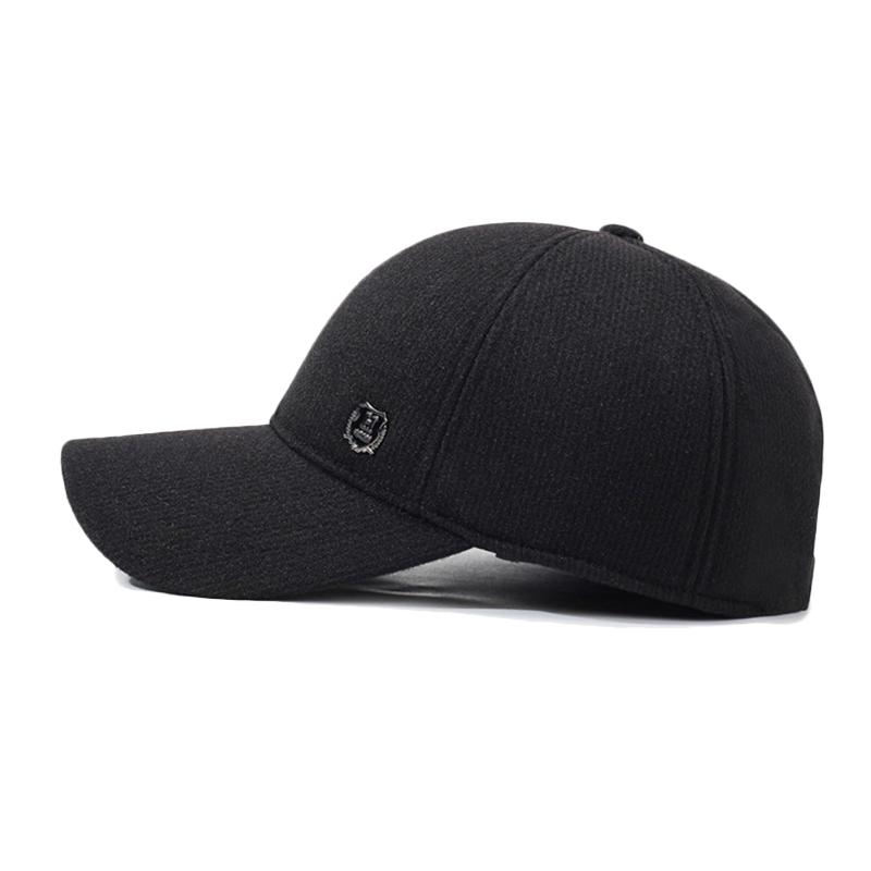 Men's Baseball Cap Autumn Winter Middle-Aged and Elderly Thick Ear Protection Warm Cap Outdoor Wool Cold-Proof Dad Cotton Cap