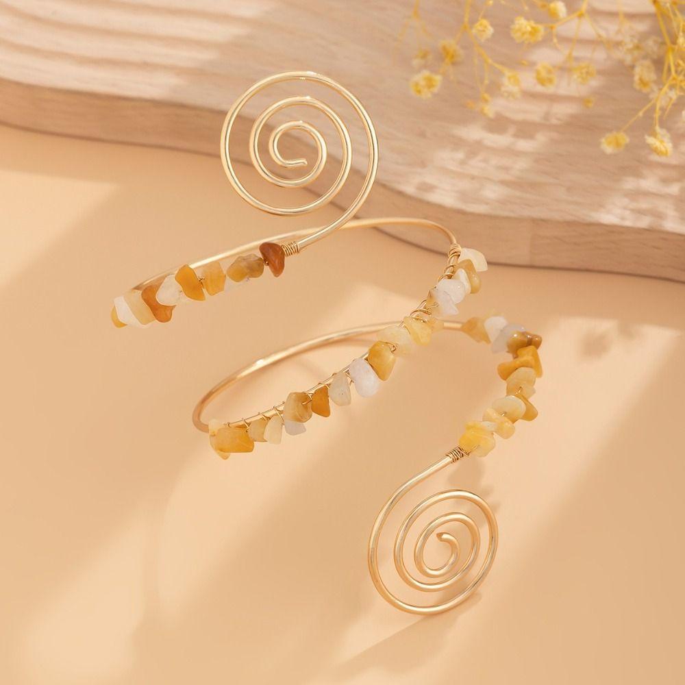 Handmade Craft Adjustable Armband Alloy Open Bangle Glamorous Bohemian Arm Cuff  Retro Fashion