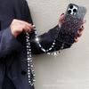 New Crystal Phone Chain High-End Feel Phone Strap Crossbody Wearable Fashion Rhinestone Ball Pearl Neck Strap Wholesale