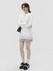 Women's Long Sleeve Lace Hem T-Shirt with Half-High Collar - Loose, Slimming Mid-Length Base Layer