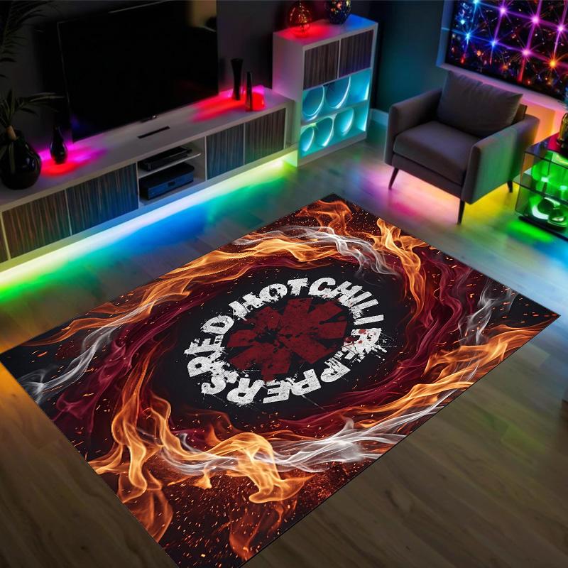 Red Hot Chili Peppers Design Kristall Samt Teppich Gemütlich Nicht?Rutschfester Teppich mit Aufdruck für Schlafzimmer Wohnzimmer Eingang