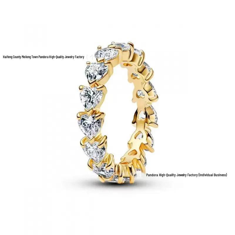 Inele pentru Cuplu Pandora Coroană de Aur Inimă Argint Sterling S925 Cadou de Crăciun