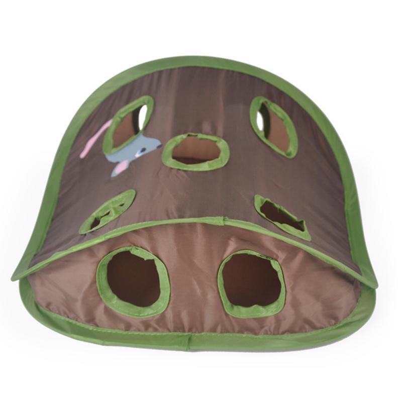 Cat Hole Foldable Pet Cat Toy Nine Hole Old Mouse Hole Cat Claw Fun Tunnel Toy
