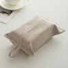Elegant Fabric Tissue Box Cover with Hanging Rope Wall Mounted Napkin Dispenser Paper Towel Holder for Home and Office