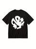 Maglietta Nera di Plastikman con Logo Bianco in Rilievo (Design del marchio) - T-shirt Casual Streetwear a Vestibilità Larga, Manica Corta Girocollo per Palestra, Spiaggia, Esterno