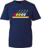 Vintage Style Electric Guitar Graphic T-Shirt, Rainbow Stripe Rock Music Tee