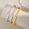 Luxury Geometric Zirconia Honeycomb Bracelet with Clasp In Three Colors