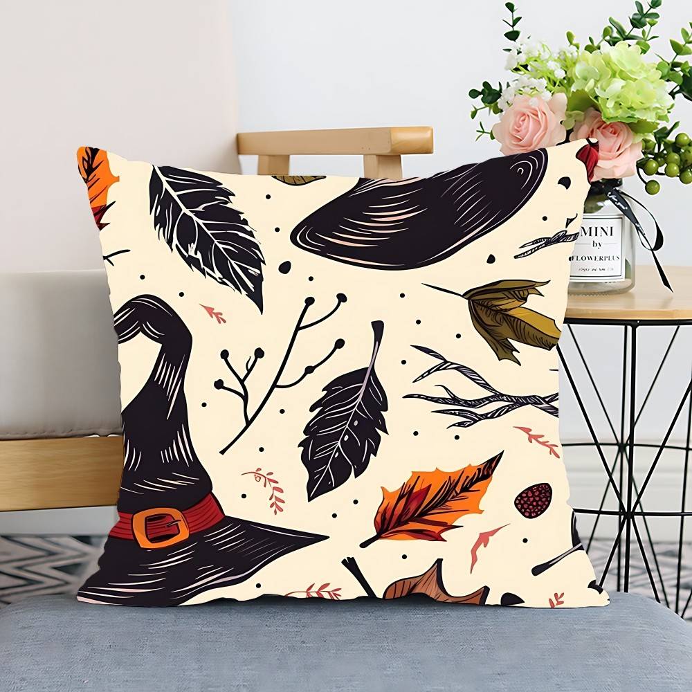 Spooky Halloween Pillow Case Cushion Cover Polyester Pillowcase Decorative Sofa Cushion Pillowcase Home Decor