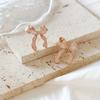 1 Pair Alloy Pink Bow Stud Earrings, Sexy Cute Drop Style, Daily Party Jewelry Gift for Women