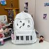 Zaino per la scuola Zaino per la scuola per studentesse delle scuole medie, semplice per ragazze delle scuole superiori, zaino personalizzato per pianoforte, alla moda, di alto valore per studenti universitari