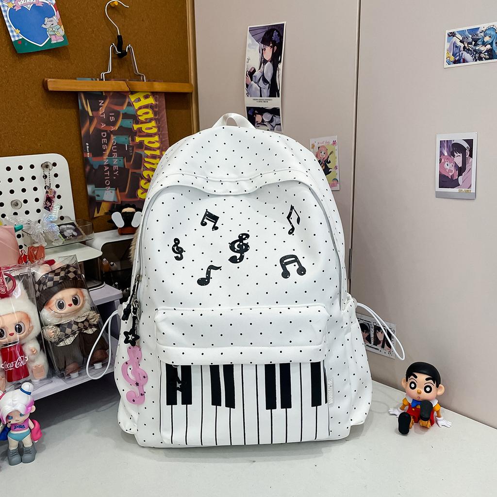 Zaino per la scuola Zaino per la scuola per studentesse delle scuole medie, semplice per ragazze delle scuole superiori, zaino personalizzato per pianoforte, alla moda, di alto valore per studenti universitari