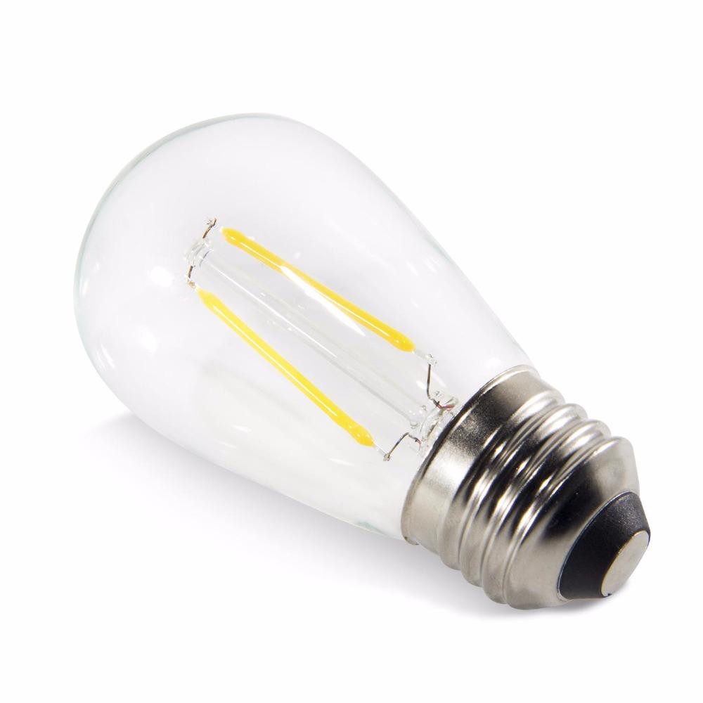 S14 E27 1W 2W LED Filament Light Bulb Energy Saving Lamp for Garden String Lights Retro