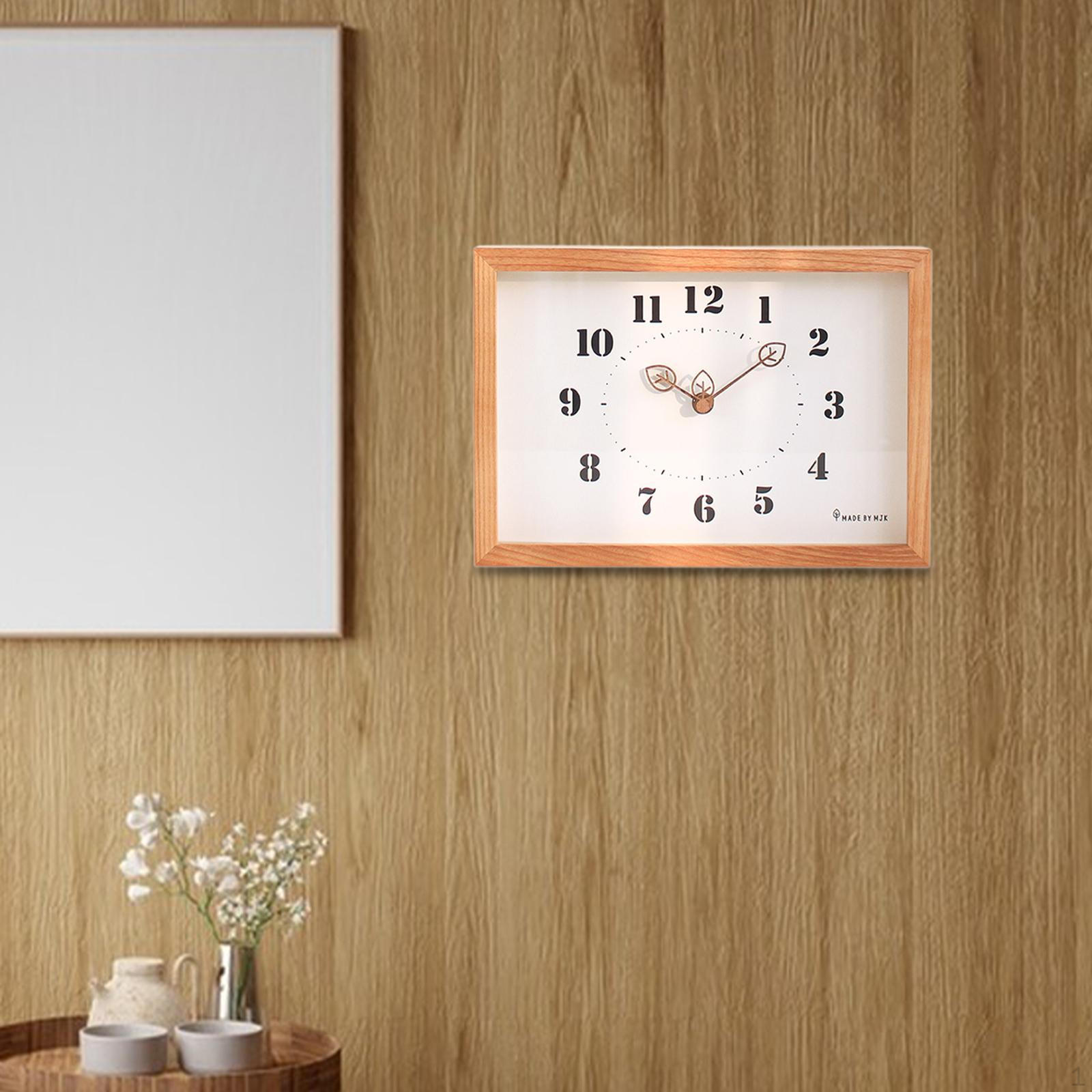 

Wall Clock Bedroom Silent Decoration Household Simple Creative Timepiece Hanging Watch Deep Wood Color