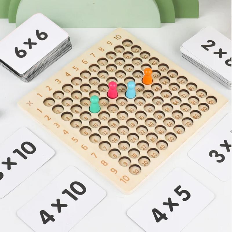 Montessori Educational Wooden Toys Children Baby Math Toys 99 Multiplication Table Math Arithmetic Teaching Aids for Kids Gifts