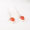 Carnelian Gemstone 925 Sterling Silver Jewelry Handmade Pear Shape Earrings 2.3" EE-166-19