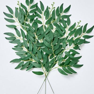 Artificial Italian Ruscus Greenery Stems 19.7" Faux Willow Leaves Stems Artificial Green Leaf Spray for Wedding Bouquet Arch Swag Table Centerpieces